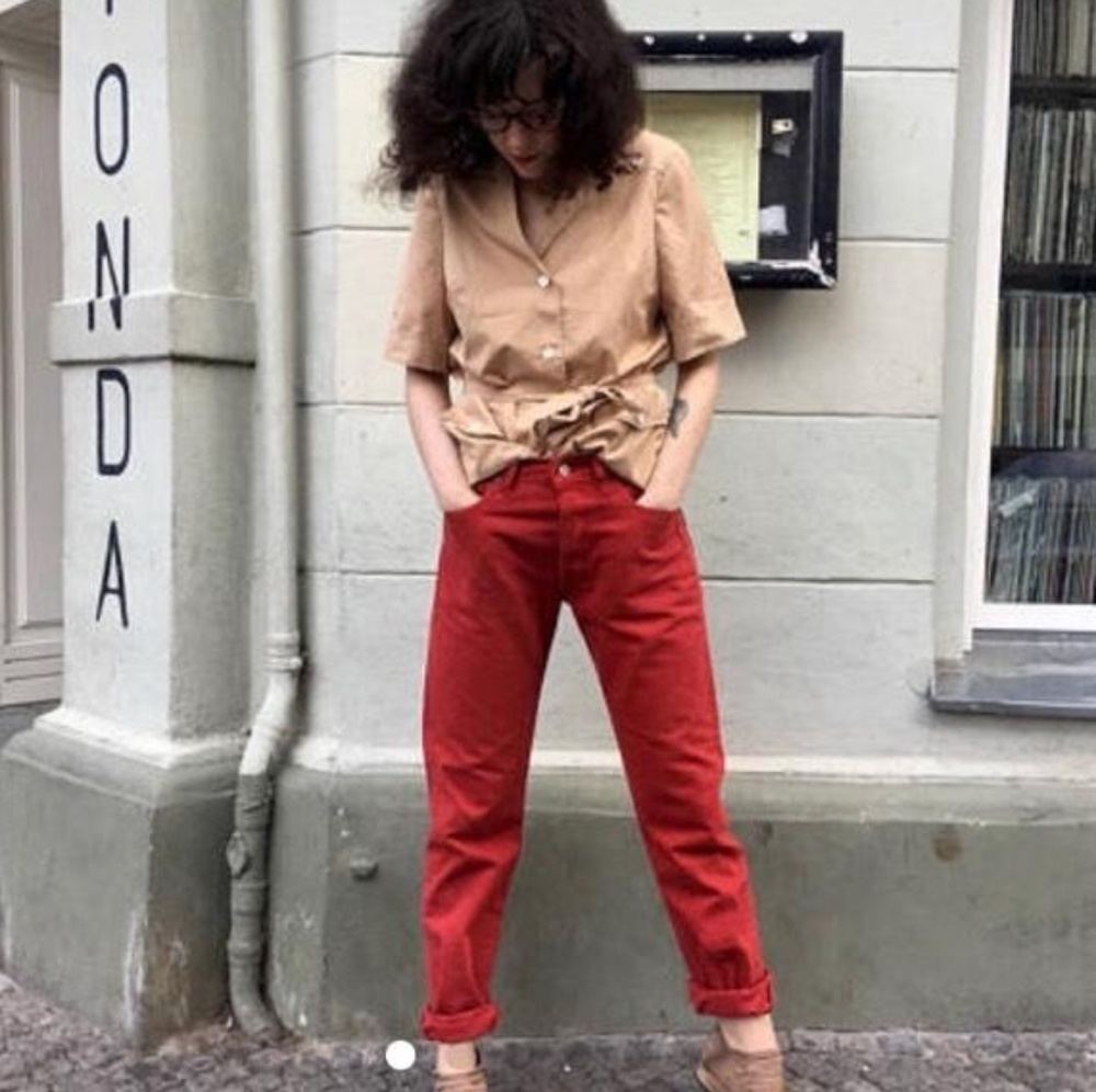 &Denim Red Women’s Boyfriend Jeans